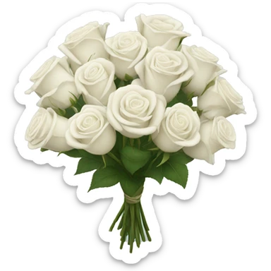 bouquet of white roses sticker