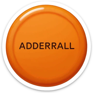 Round orange 30mg adderall with line down center sticker