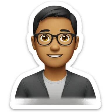 filipino boy with glasses sticker