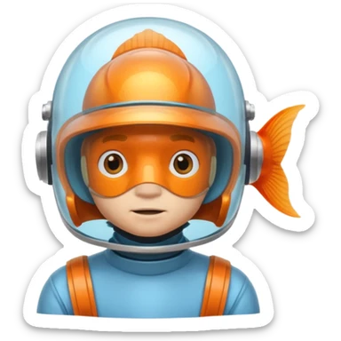 Goldfish man sticker