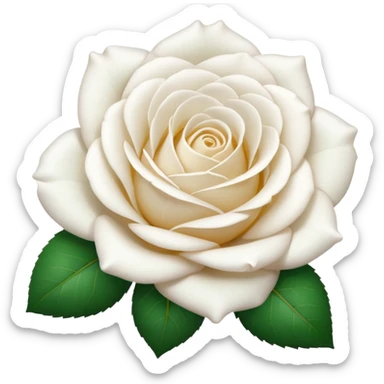 white rose, without green leaves, just flower sticker