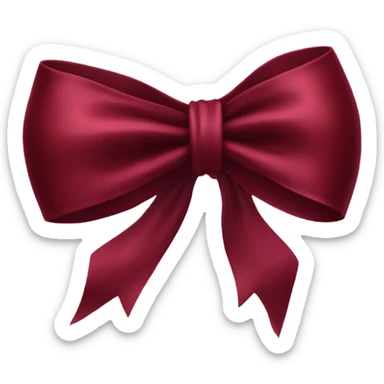 dark red silk bow sticker