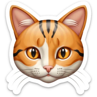 White and orange striped cat with a little black stripes in her sticker