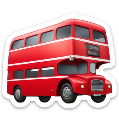 red double decker bus holding shopping bags sticker