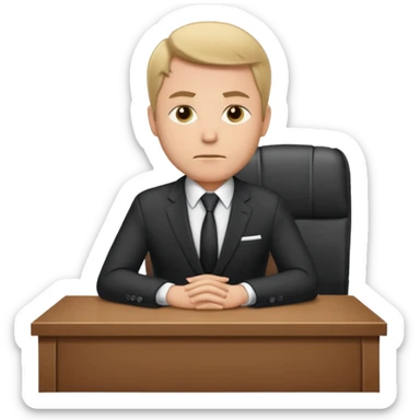 Business man sitting at a desk sticker