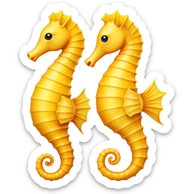 Yellow seahorse horse sticker