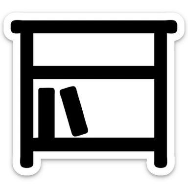 A small light wooden table bookshelf storage sticker