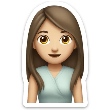wasian girl with long brown hair sticker