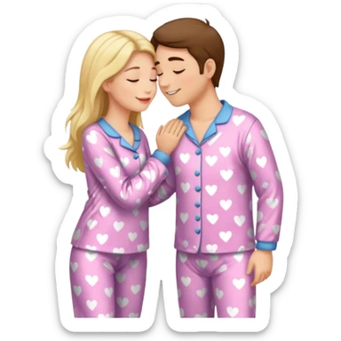 two Kissing in pajamas sticker