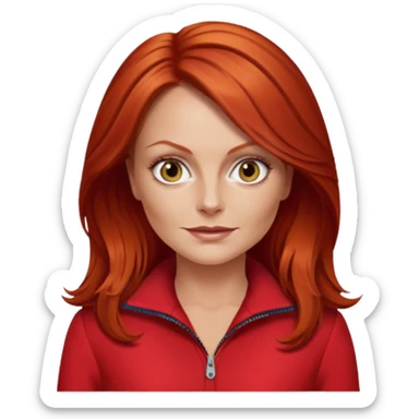 Geri Halliwell with red hair and red outfit sticker