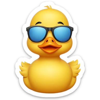 dame un pato amarillo con lentes de sol sticker