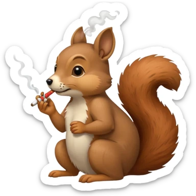 Dog smoking a squirrel smoking a blunt sticker