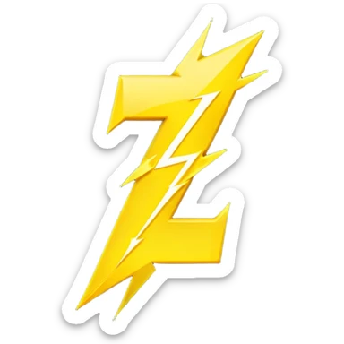 A lighting bolt with the letter z sticker