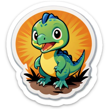 Dinosaur chick sticker
