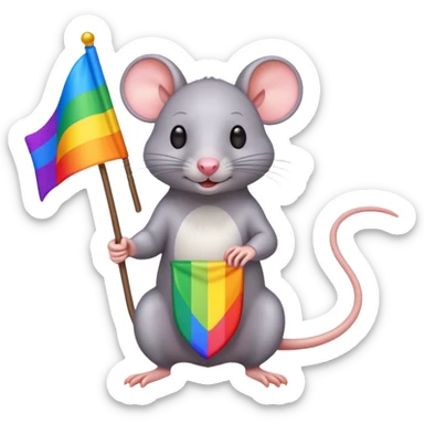 Rat with gay flag sticker