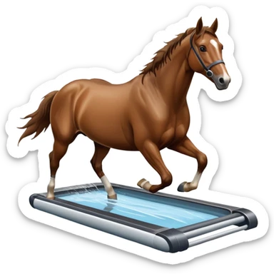 horse running in a water treadmill sticker