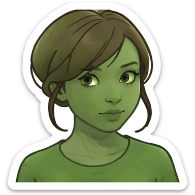 Ein Mädchen mit braunen Haaren und braunen Augen und schminke  sticker