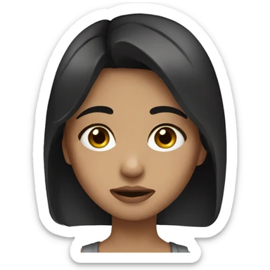 Tears in eyes girl dark hair sticker