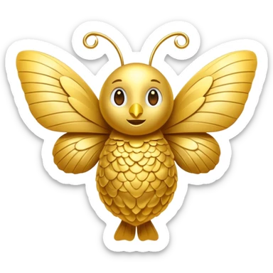Quiero una mariposa con cuerpo de micrófono todo dorado  sticker