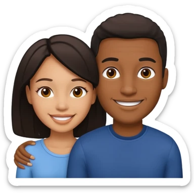 Ebony couple, light skin female brown skin male sticker