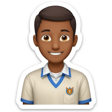 a skinny guy thats Indian and a tall aswell and has a school shirt on and a bit more dark skin sticker