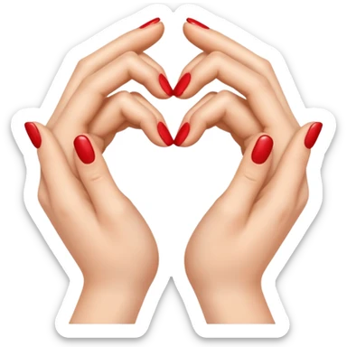 hands forming a heart shape sticker