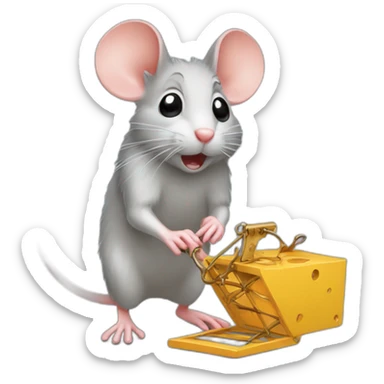 a mouse captured by a mouse trap sticker