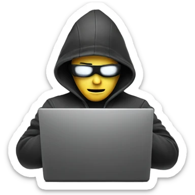 Hacker hacking a laptop sticker