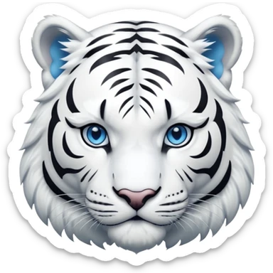 White tiger blue eyes sticker