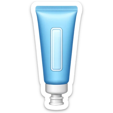 ointment tube light blue and white, thin sticker