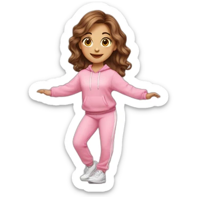 dancing-brown-haired-white-girl-pink-oversize-tracksuit sticker