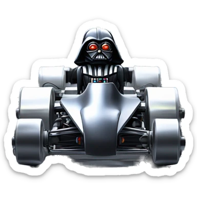 Radio controlled Formula Darth Vader’s race car, light saber headlights, exposed suspension  sticker