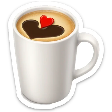cup of coffee with a heart in the creamer sticker