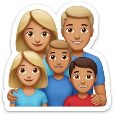 A family emoji set: an adult man and an adult woman as parents, and one teenager (16 years old) sticker