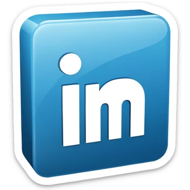 3d linkedin logo (the real Linkedin logo must be used) sticker