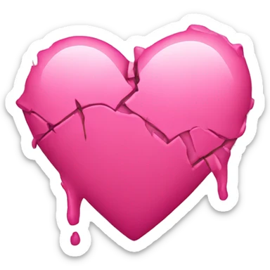 Pink broken heart  sticker