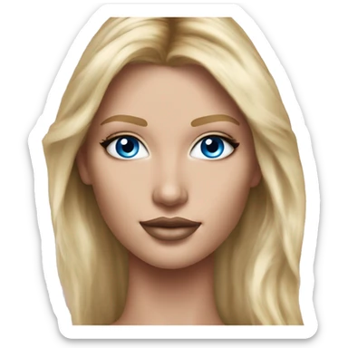 Realistic victoria secret model blonde blue eyes  sticker