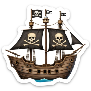 pirate ship with skull flag sticker
