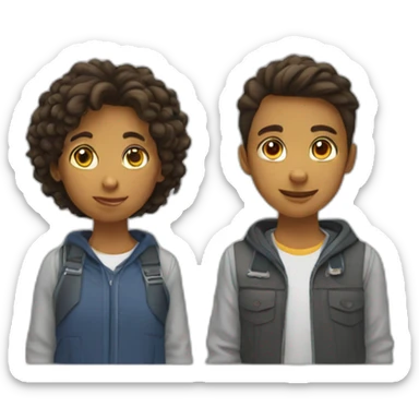 2 adolescents qui font équipe sticker