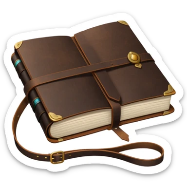 dark brown leather travelers journal sticker