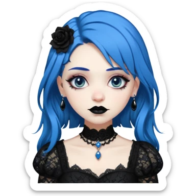 blue haired old goth princess sticker
