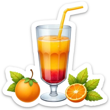 juice, colors yellow,orange,forest fruits sticker