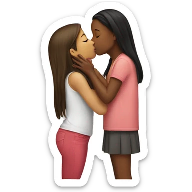 girl kissing girl sticker