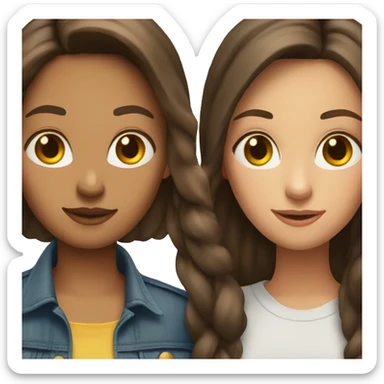 Two brunette besties sticker