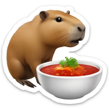 Capybara with borsch sticker