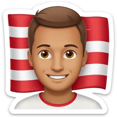 realistick polish man with poland flag sticker