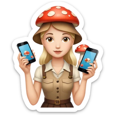 Girl Mushroom selling phones  sticker