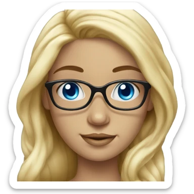 Mermaid blonde  and blue eyes wearing glasses  sticker