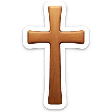A smooth modern Wooden cross  sticker