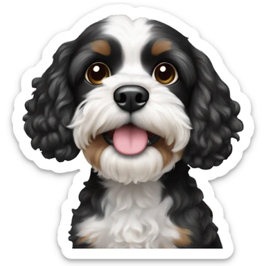 Black and white cavapoo  sticker